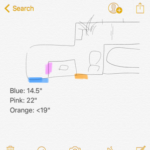 I used Notes to create a drawing indicating the measurements in my bathroom